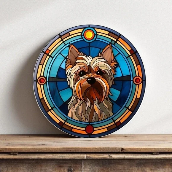 Dog canvas Personalized stain glass look made to order 12 inches new - Picture 4 of 16